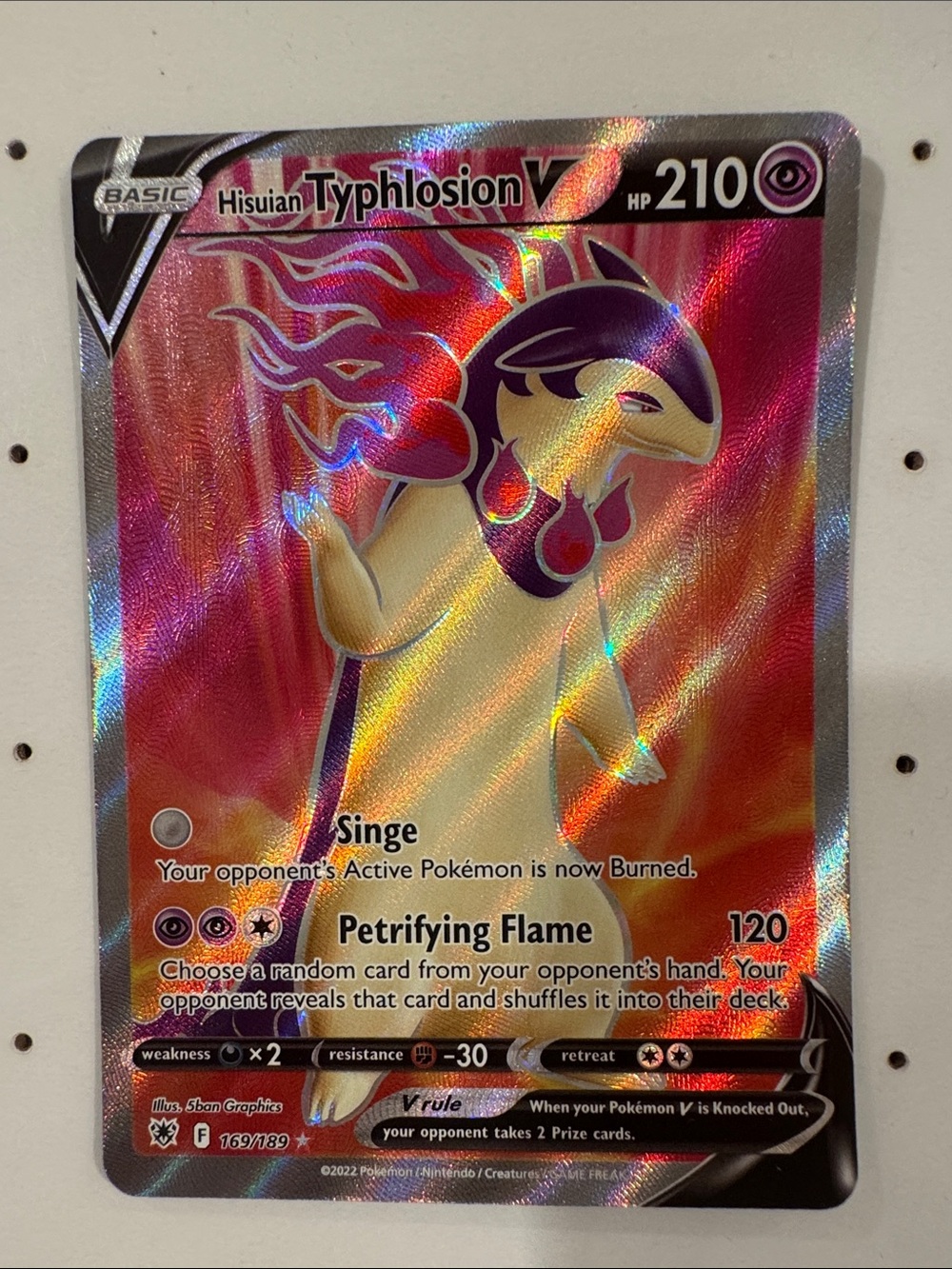 Hisuian Typhlosion V Card - Holographic Red
